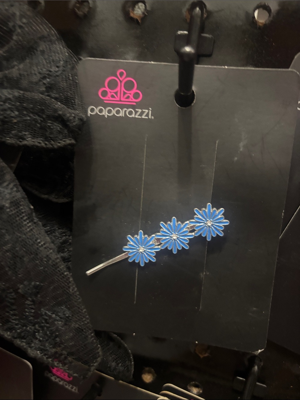 paparazzi Blue Daisy Trio Floral Hair Pin